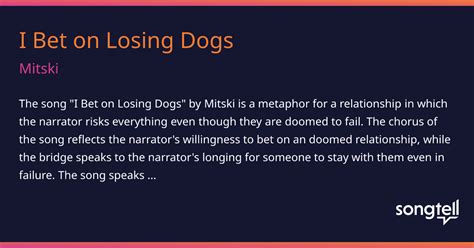 what does the song i bet on losing dogs mean|The Meaning Behind The Song: I Bet On Losing Dogs by Mitski.